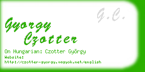 gyorgy czotter business card